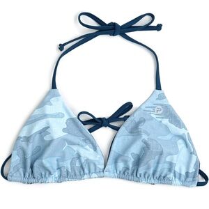 Womens pelagic reversible blue fish camo - Key West triangle Top Women's Bikini